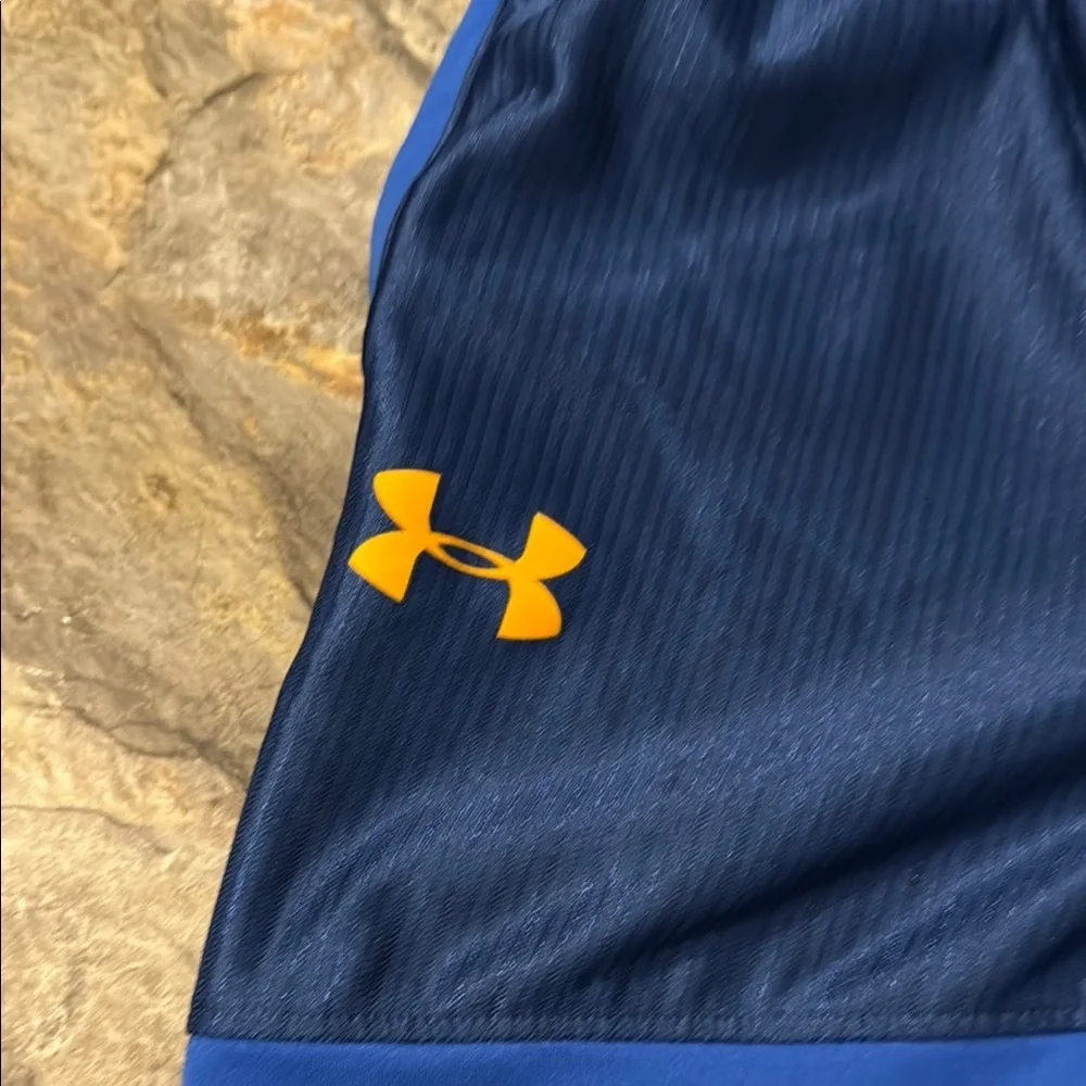 Under Armour Kids' Dual-Tone Blue and Orange Shorts - Picture 3 of 14